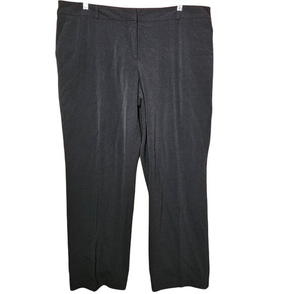 Black Flat Front Dress Pants with Pockets Size 24W - Picture 1 of 4